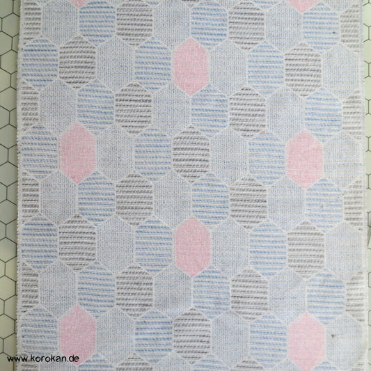 Kikko Wolle/ Seide Kimono Jacquard decoupé jeansblau