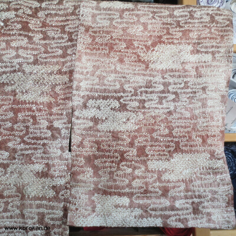 blassbraun mauve Egasumi Nebel Full Shibori Haori
