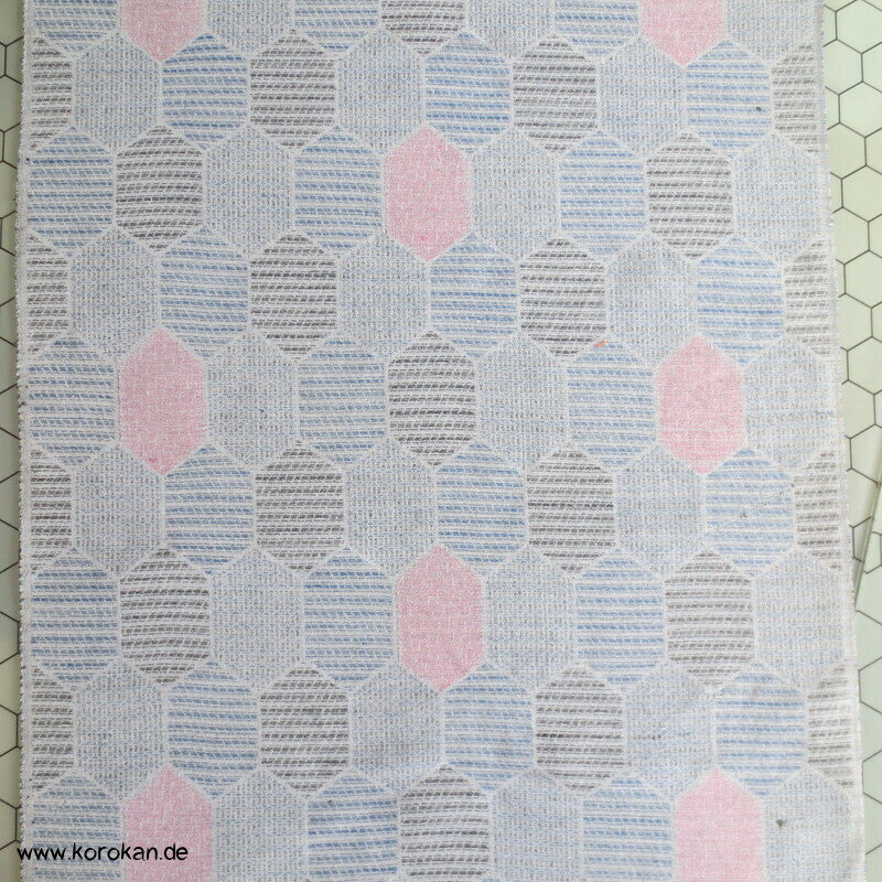Kikko Wolle/ Seide Kimono Jacquard decoupé jeansblau