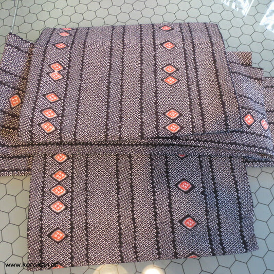 Diamantmuster Shibori dreiteiliger Obi