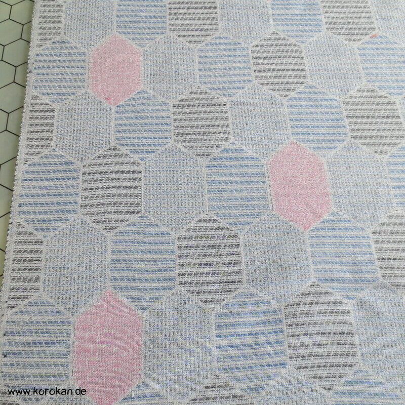 Kikko Wolle/ Seide Kimono Jacquard decoupé jeansblau