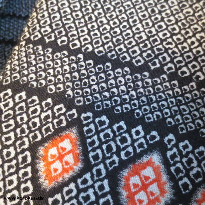 Diamantmuster Shibori dreiteiliger Obi