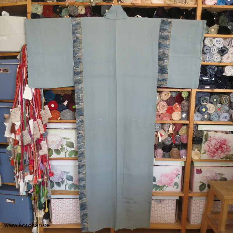 Wellenstreifen blaugrau Homongi Kimono