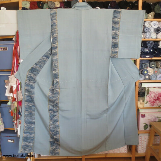 Wellenstreifen blaugrau Homongi Kimono