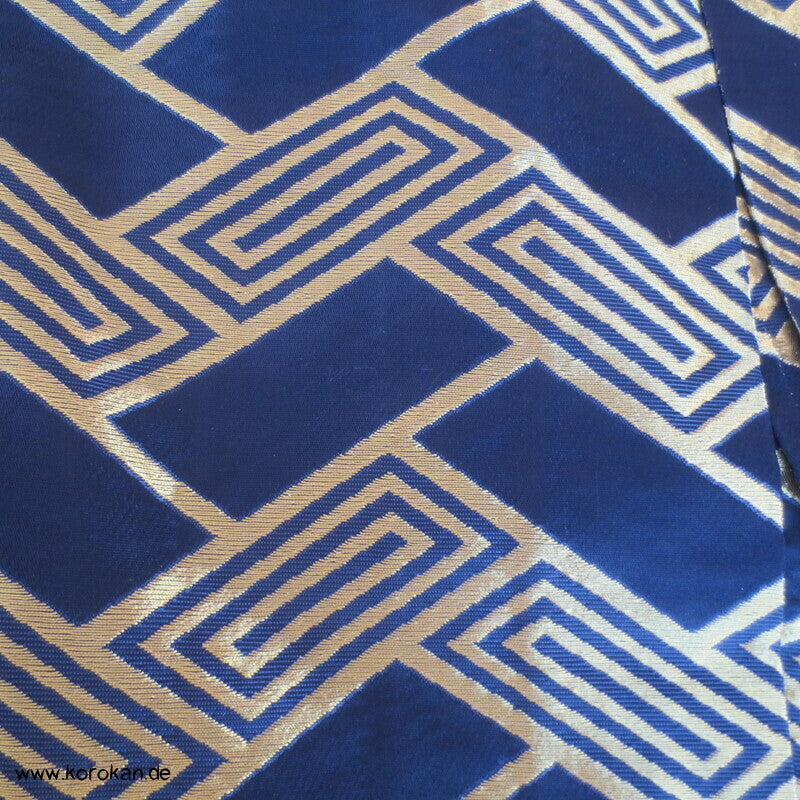 blau - goldene Higaki Brokat Umanori Kimono Hosen Hakama