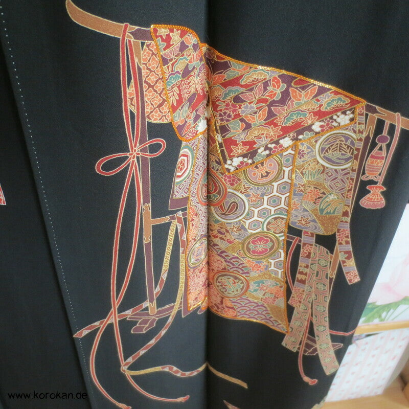 Japan Kimono Hänger Tomesode Seidencrepe