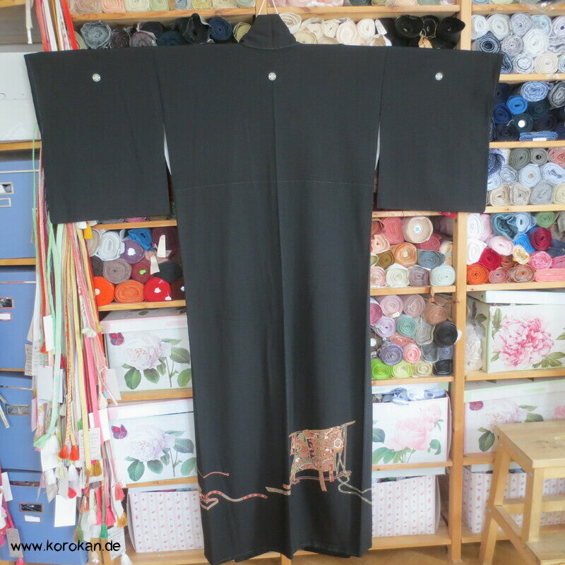 Japan Kimono Hänger Tomesode Seidencrepe
