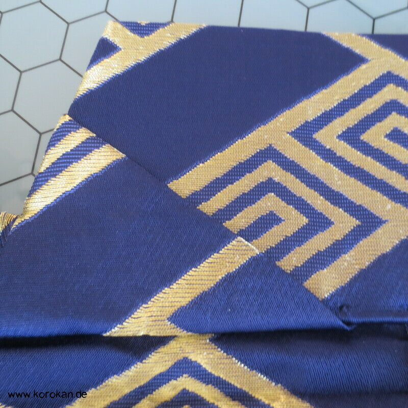 blau - goldene Higaki Brokat Umanori Kimono Hosen Hakama