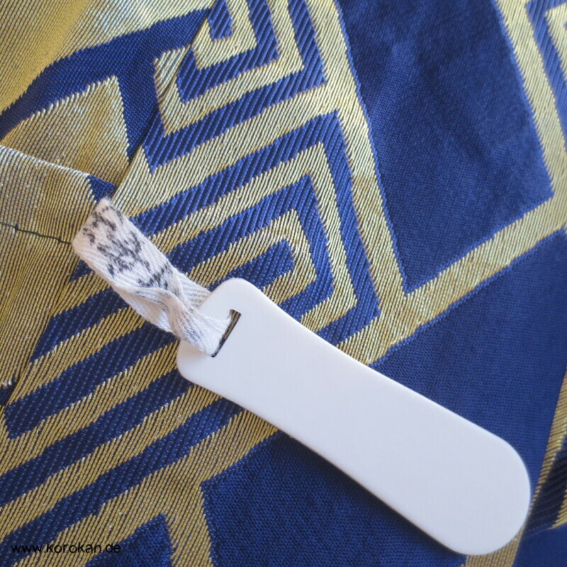 blau - goldene Higaki Brokat Umanori Kimono Hosen Hakama