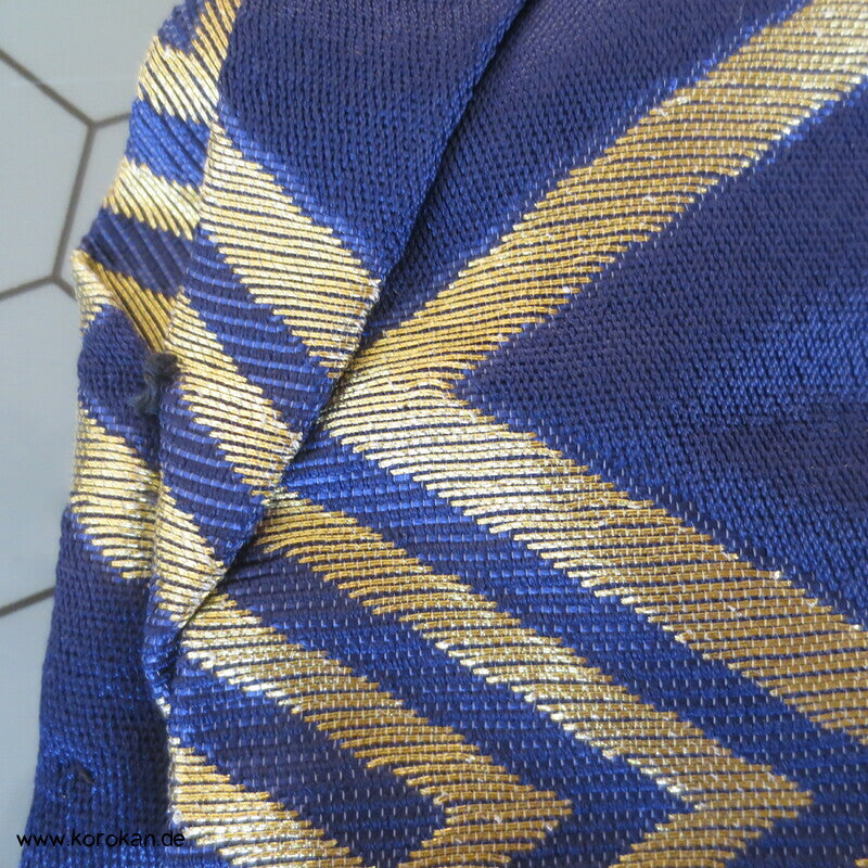 blau - goldene Higaki Brokat Umanori Kimono Hosen Hakama