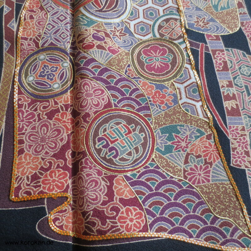Japan Kimono Hänger Tomesode Seidencrepe
