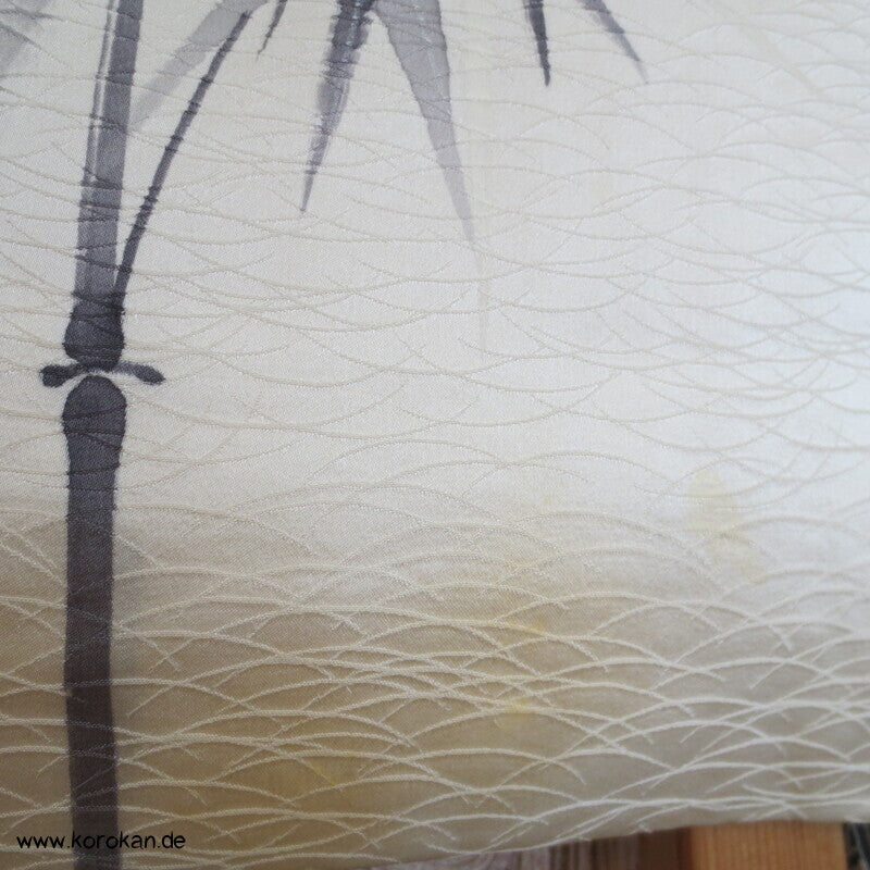 handgemalter Bambus auf Seidendamast Tsukesage Kimono