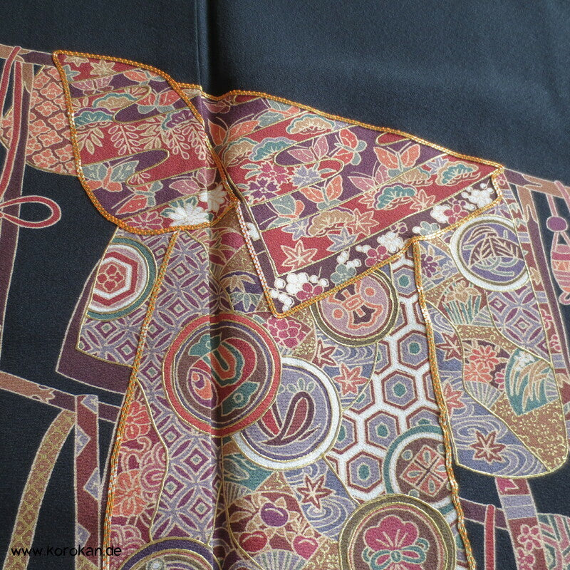 Japan Kimono Hänger Tomesode Seidencrepe