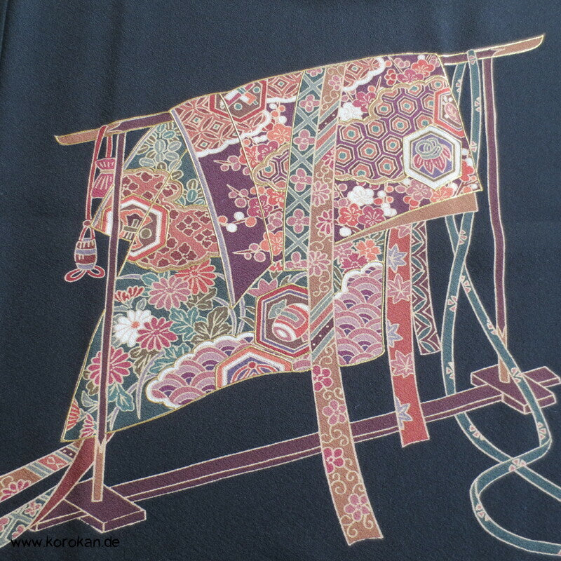 Japan Kimono Hänger Tomesode Seidencrepe