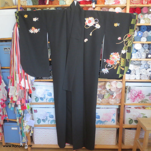 japanischer Ko Furisode - Synthetik, Häschenmotive