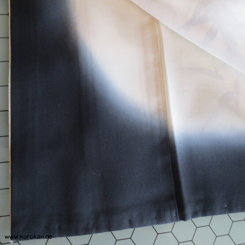 handgemalter Bambus auf Seidendamast Tsukesage Kimono