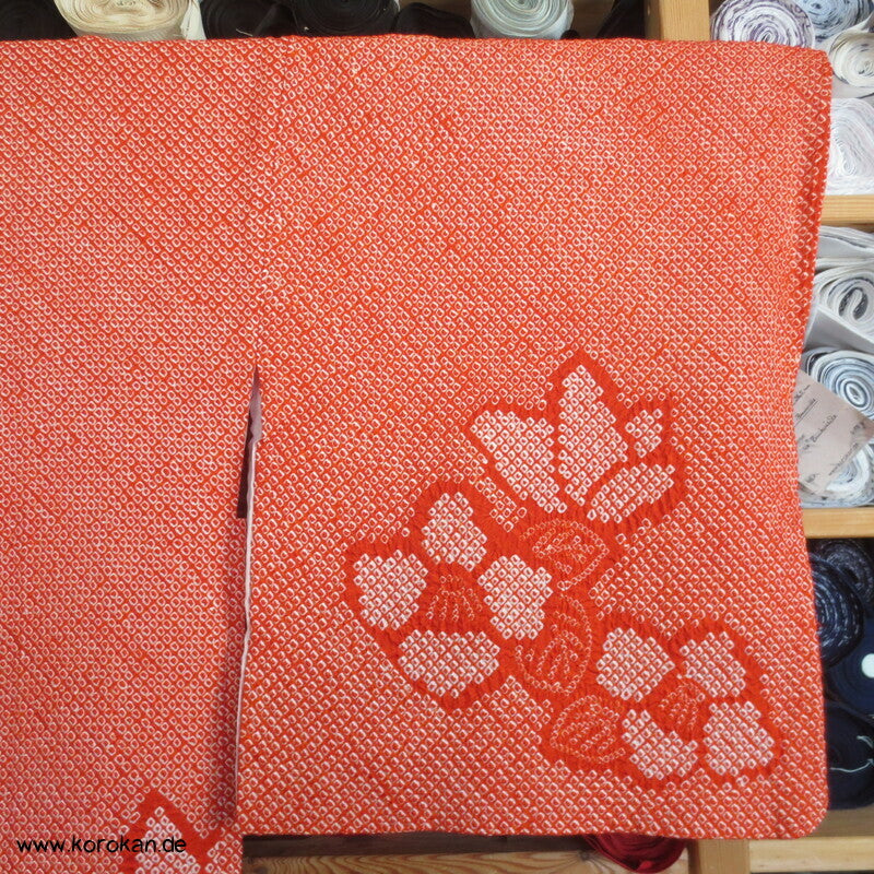 Kamelien und Schmetterlinge Full Shibori Haori Kimonojacke