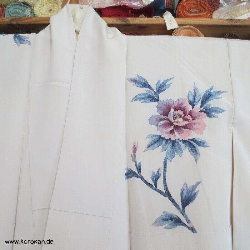 Pfingstrosen Seidencrepe Tsukesage Kimono