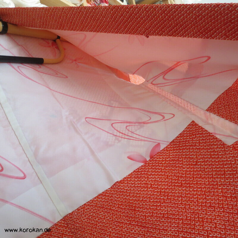 Kamelien und Schmetterlinge Full Shibori Haori Kimonojacke