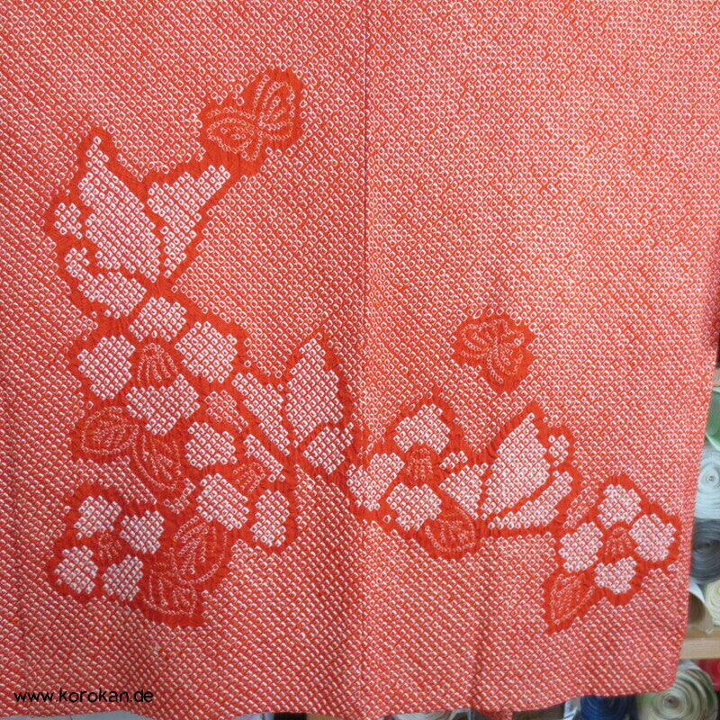 Kamelien und Schmetterlinge Full Shibori Haori Kimonojacke