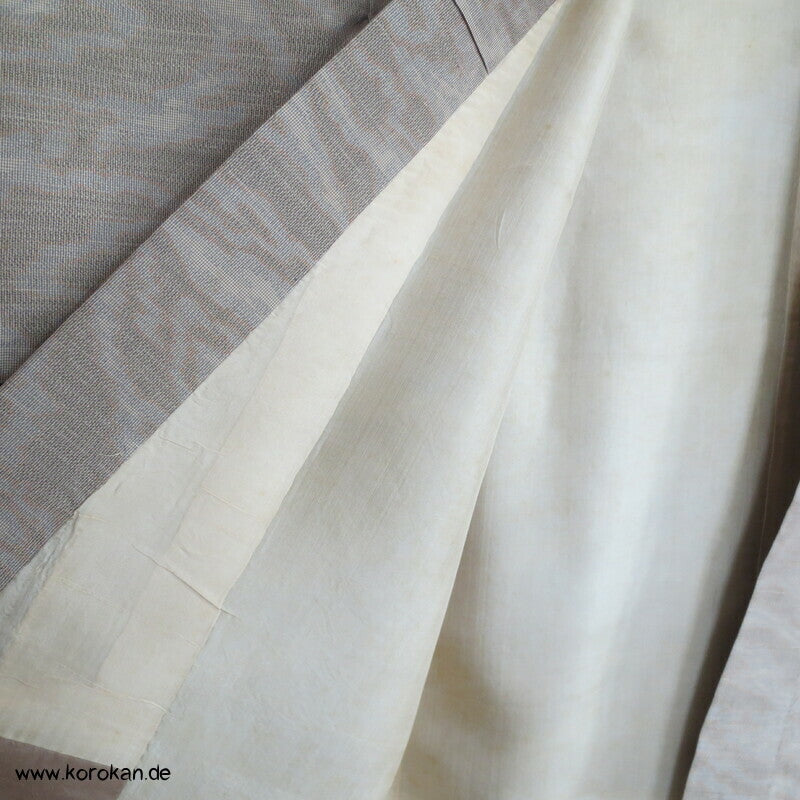 XXL Tsumugi Kasuri japanischer Seiden Kimono, annual growth Muster