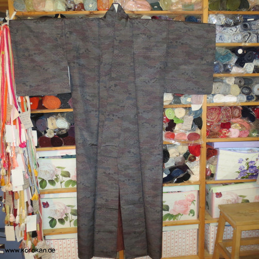 Kiribame Patchwork Kasuri Tsumugi Seiden Kimono, Japan