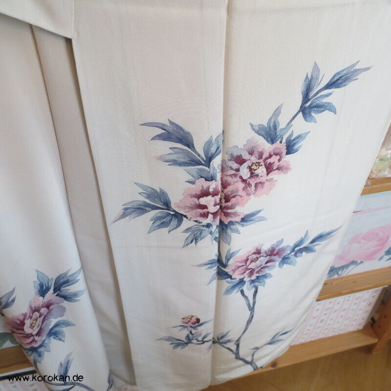 Pfingstrosen Seidencrepe Tsukesage Kimono