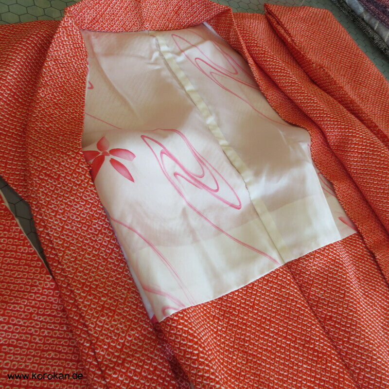 Kamelien und Schmetterlinge Full Shibori Haori Kimonojacke