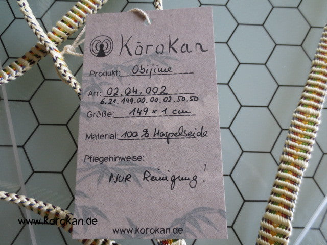 regenbogen, karierter Obijime, Seide