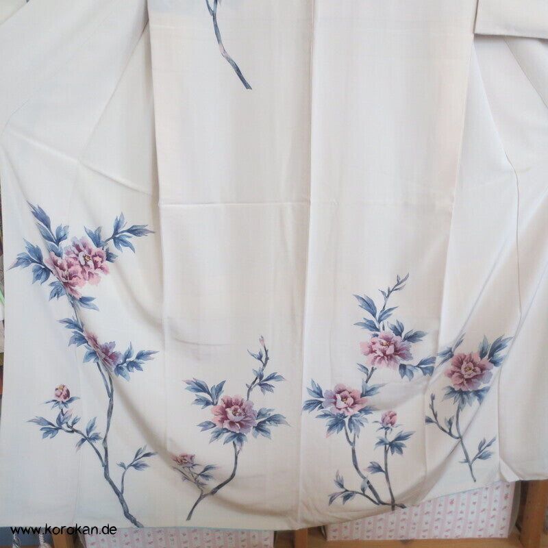 Pfingstrosen Seidencrepe Tsukesage Kimono