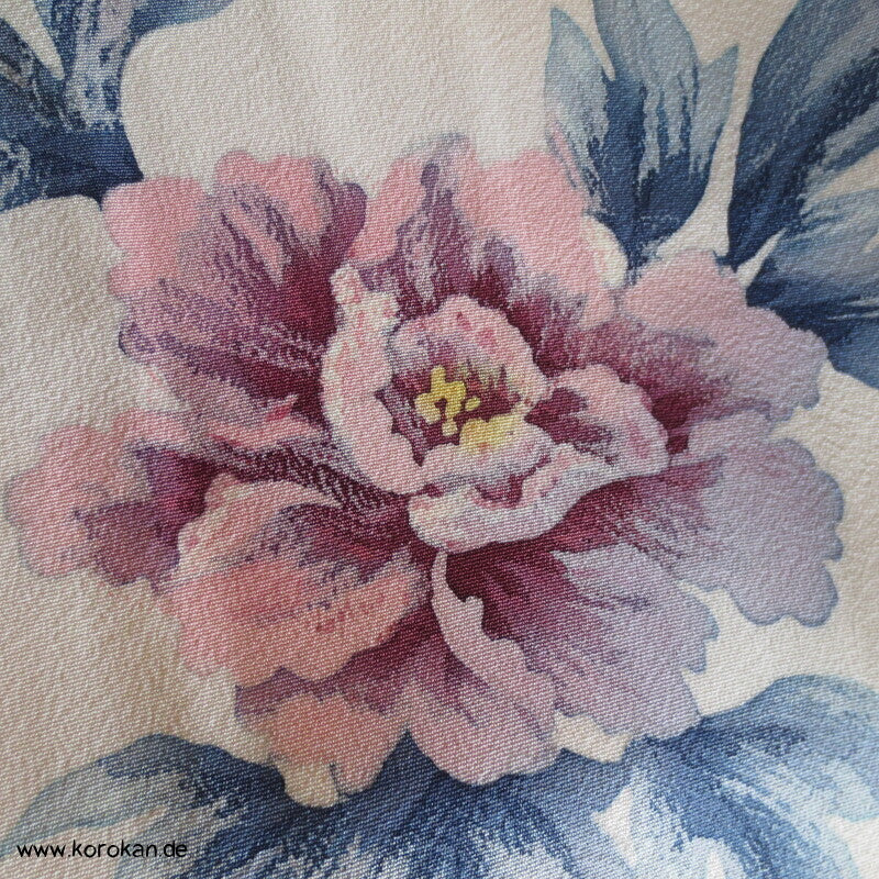 Pfingstrosen Seidencrepe Tsukesage Kimono