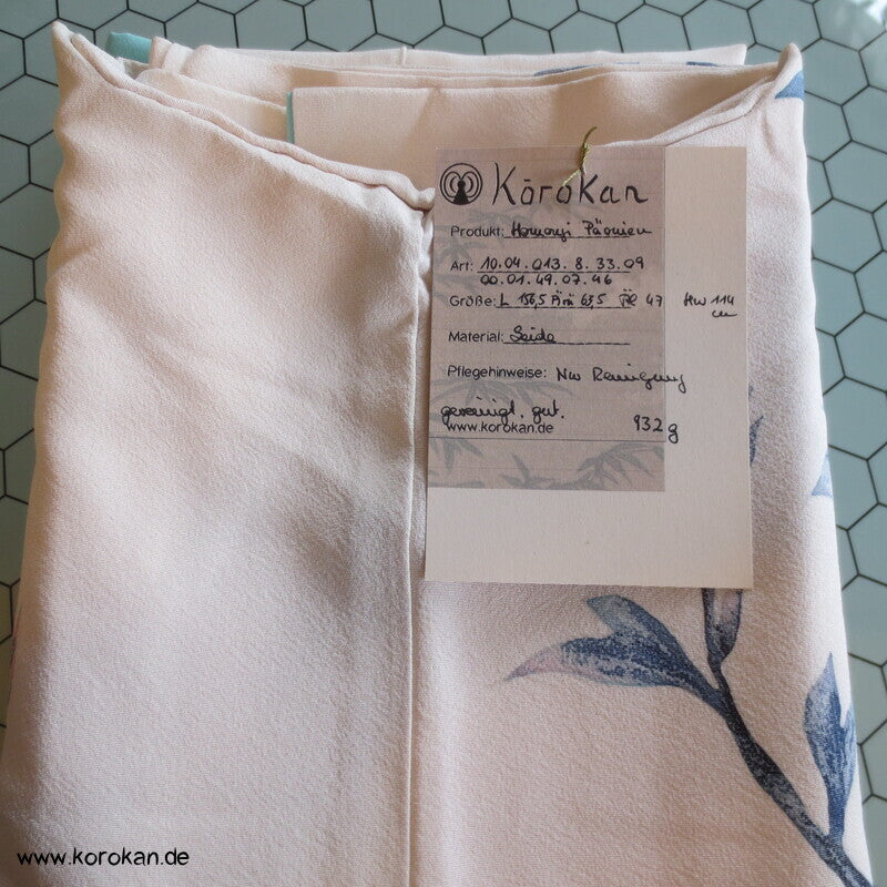 Pfingstrosen Seidencrepe Tsukesage Kimono
