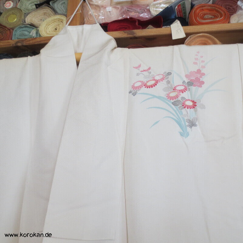 Blumen Homongi Seidendamast Kimono