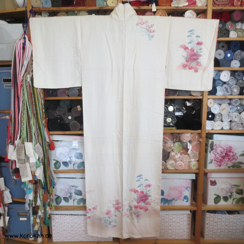 Blumen Homongi Seidendamast Kimono