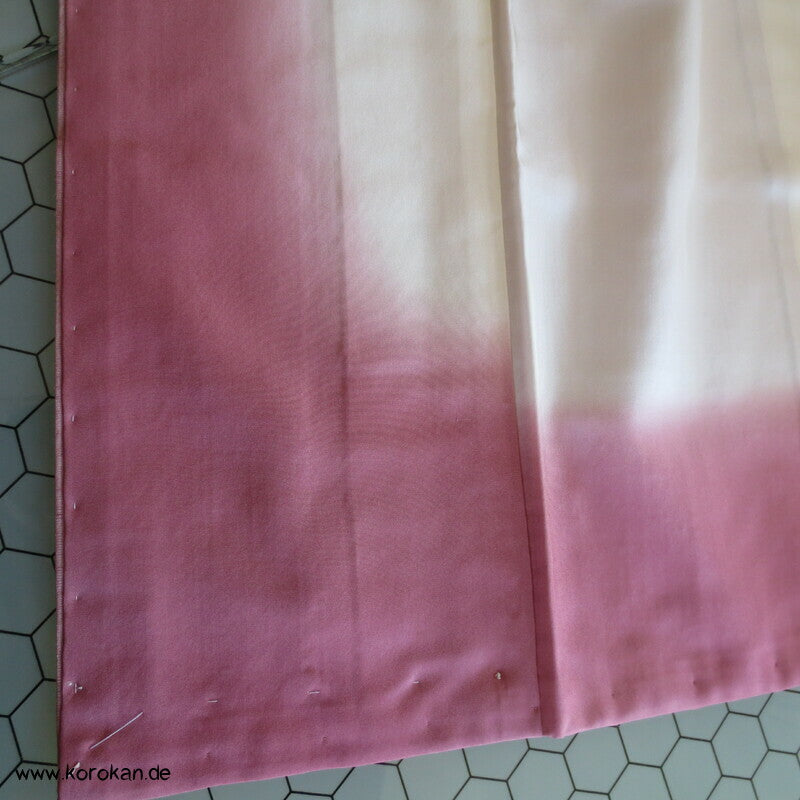 Tsumugi Seiden Tsukesage Kimono mit Baummotiven