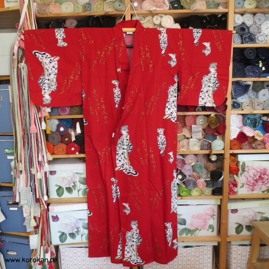 Geisha und Hiragana Yukata Kimono, reine Baumwolle