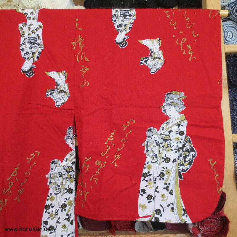 Geisha und Hiragana Yukata Kimono, reine Baumwolle