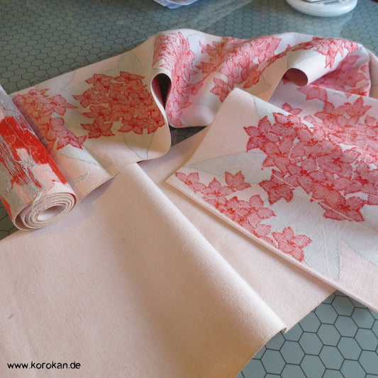 Hydrangea Obi grobe Seide - handgewebt