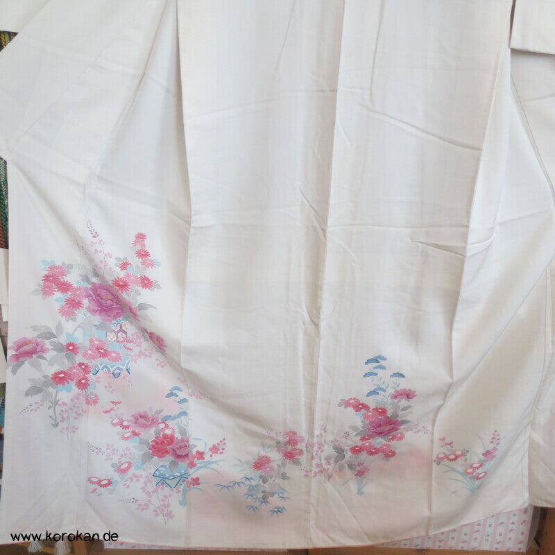Blumen Homongi Seidendamast Kimono