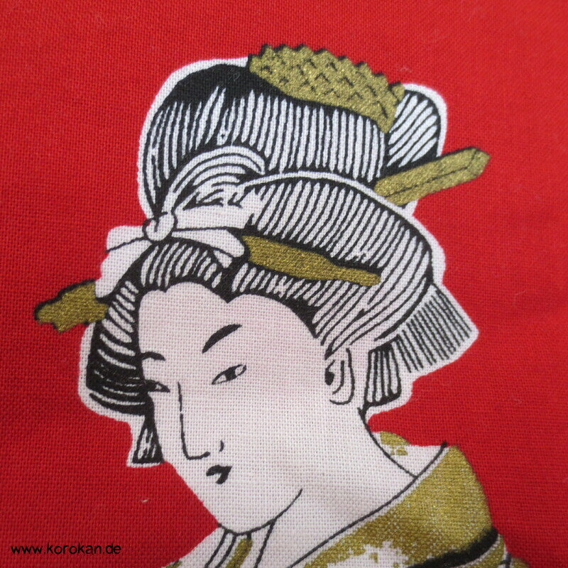 Geisha und Hiragana Yukata Kimono, reine Baumwolle