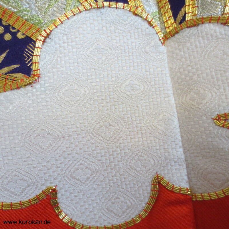 Brokatapplikationen, Fächer, Bambus Uchikake - Kimono Hochzeits Mantel