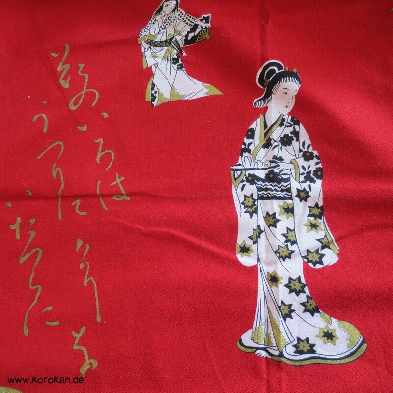 Geisha und Hiragana Yukata Kimono, reine Baumwolle