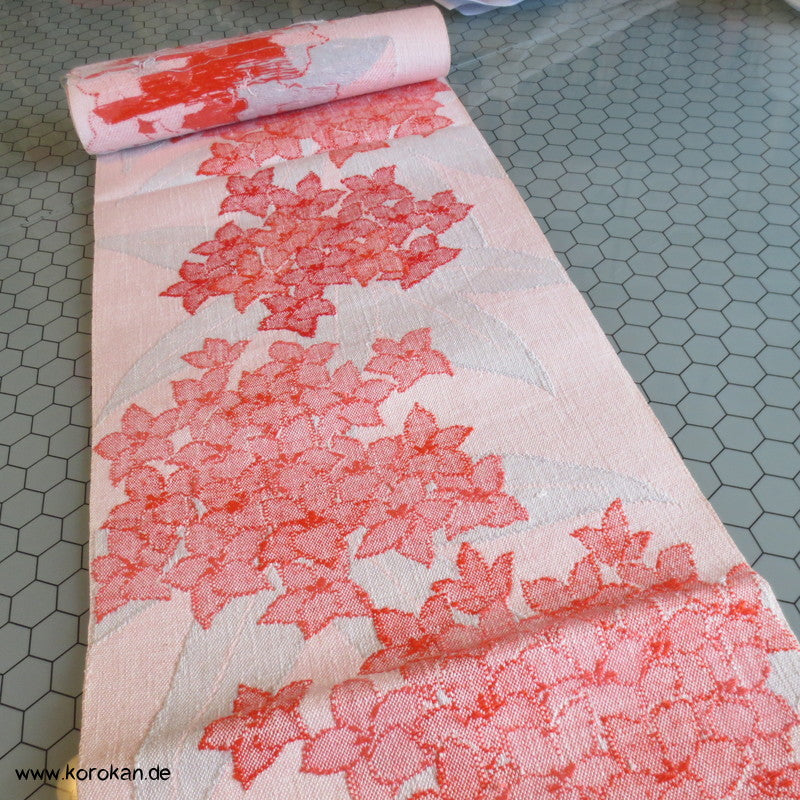 Hydrangea Obi grobe Seide - handgewebt
