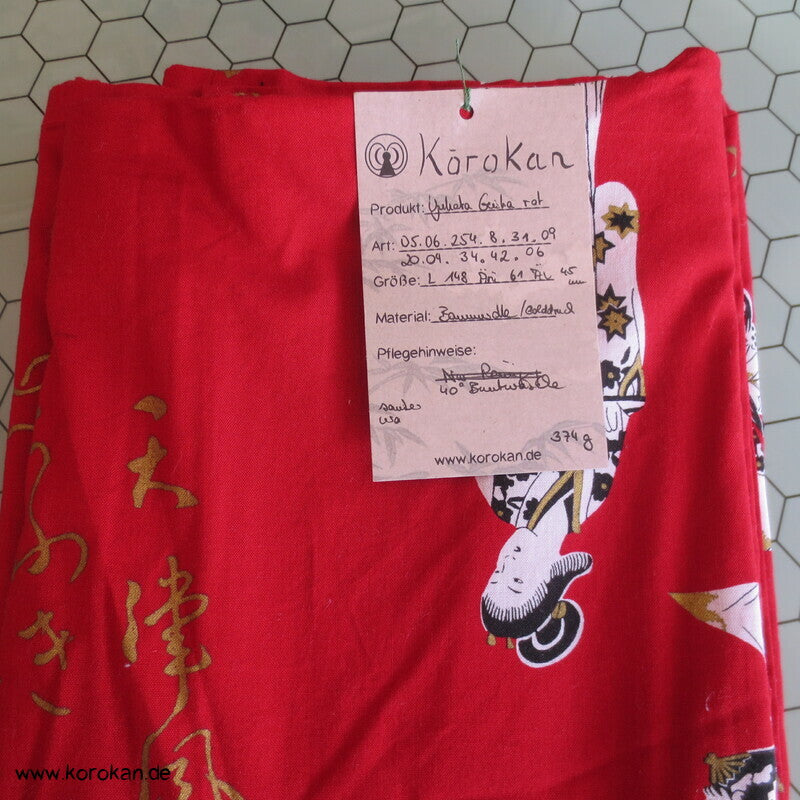 Geisha und Hiragana Yukata Kimono, reine Baumwolle