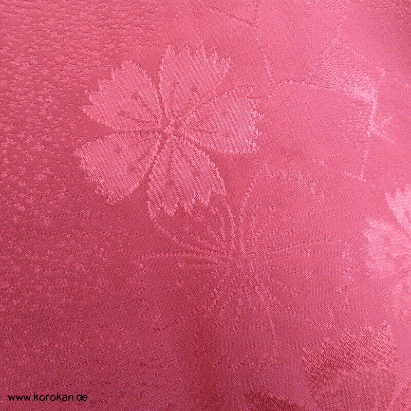 dunkelrote Blüten Rinzu Damast Seide Yamato Juban Unterkimono