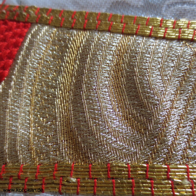 Brokatapplikationen, Fächer, Bambus Uchikake - Kimono Hochzeits Mantel