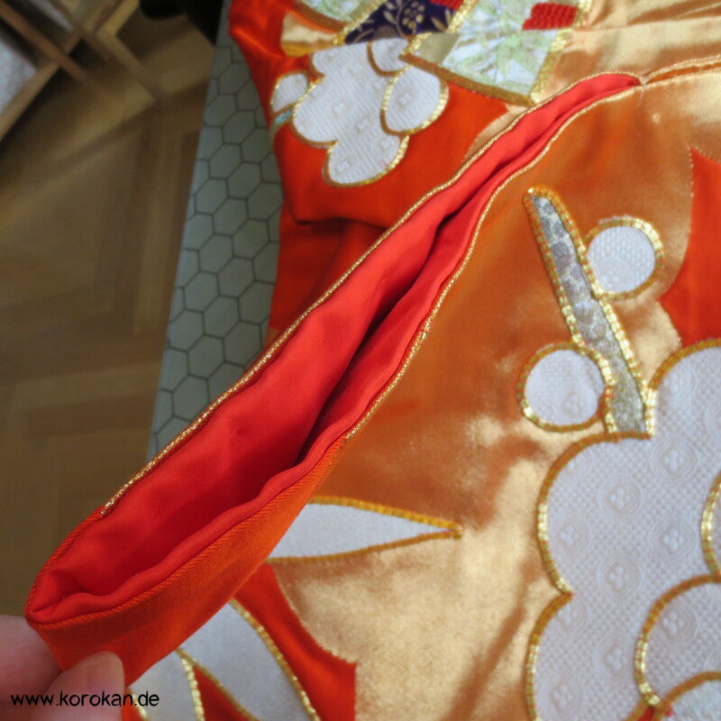 Brokatapplikationen, Fächer, Bambus Uchikake - Kimono Hochzeits Mantel