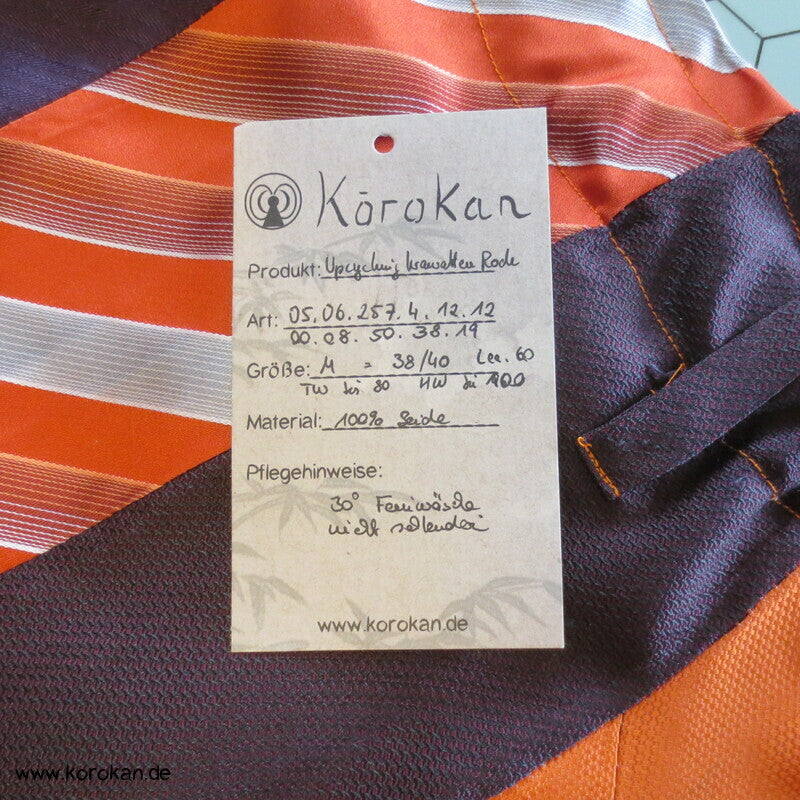 Seiden Krawatten Upcycling Rock rot orange persimmon