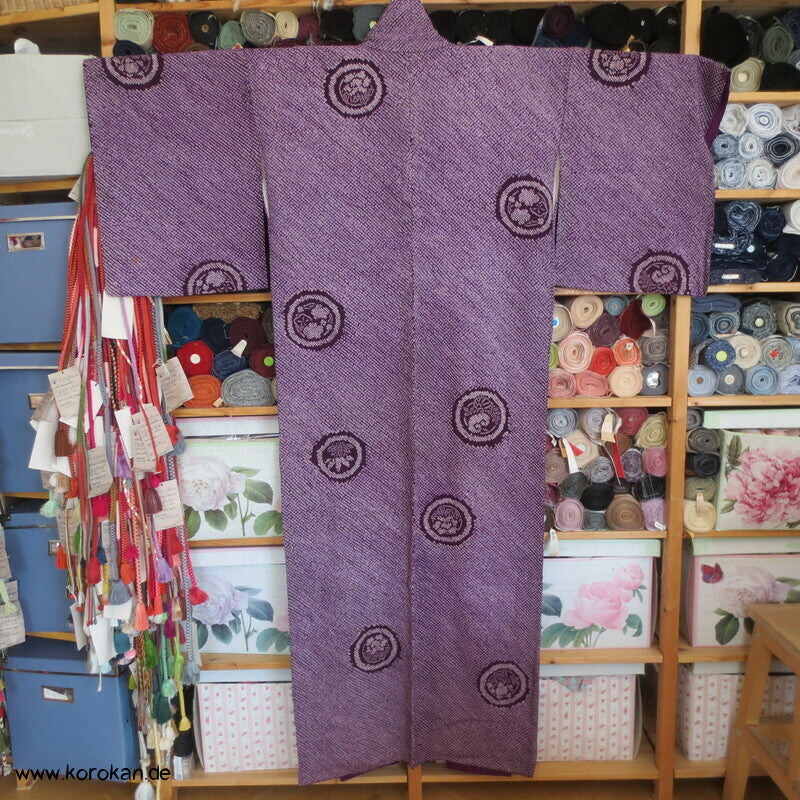 Full Shibori Mon Wappen Komon Kimono