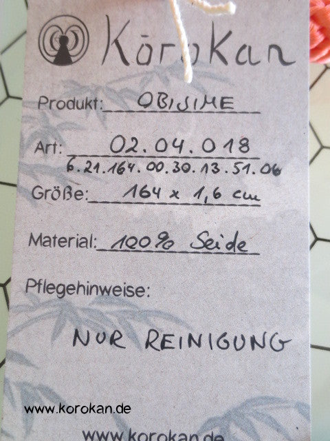 Azalee mit creme und goldenen Punkten Obijime, Seide